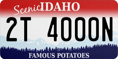 ID license plate 2T4000N