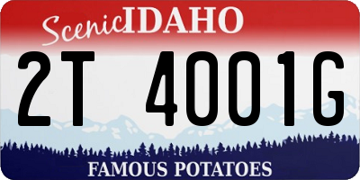 ID license plate 2T4001G