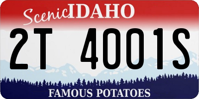 ID license plate 2T4001S
