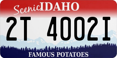 ID license plate 2T4002I