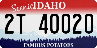 ID license plate 2T4002O
