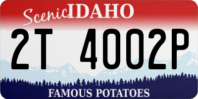 ID license plate 2T4002P