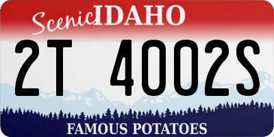 ID license plate 2T4002S