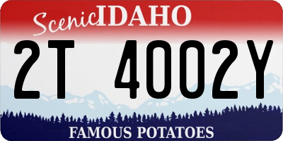 ID license plate 2T4002Y