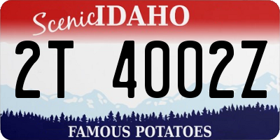 ID license plate 2T4002Z