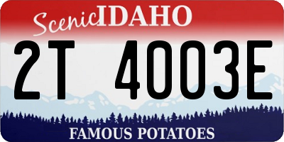 ID license plate 2T4003E