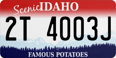 ID license plate 2T4003J