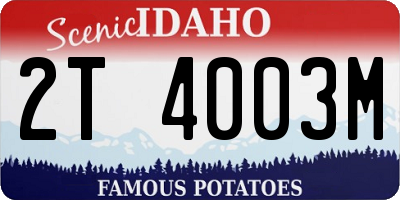 ID license plate 2T4003M
