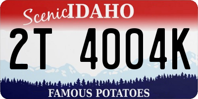 ID license plate 2T4004K