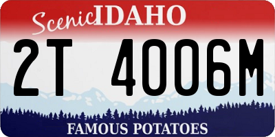 ID license plate 2T4006M