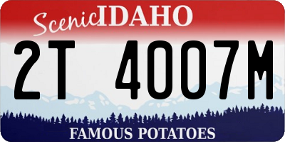 ID license plate 2T4007M