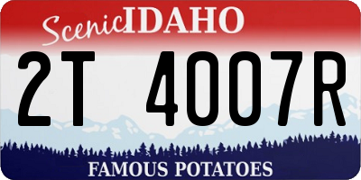 ID license plate 2T4007R