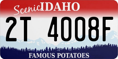 ID license plate 2T4008F