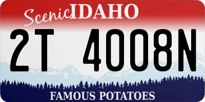 ID license plate 2T4008N