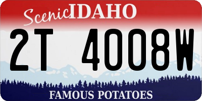 ID license plate 2T4008W