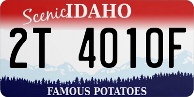 ID license plate 2T4010F