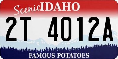 ID license plate 2T4012A