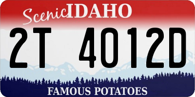 ID license plate 2T4012D