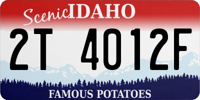 ID license plate 2T4012F