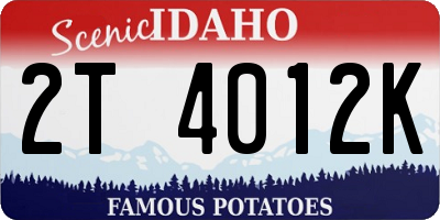 ID license plate 2T4012K