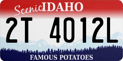 ID license plate 2T4012L