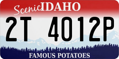 ID license plate 2T4012P