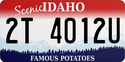 ID license plate 2T4012U