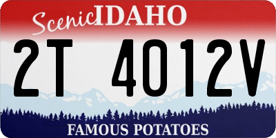 ID license plate 2T4012V