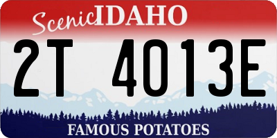 ID license plate 2T4013E