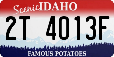 ID license plate 2T4013F