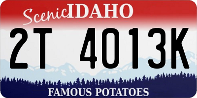 ID license plate 2T4013K