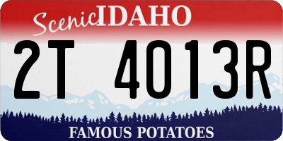 ID license plate 2T4013R