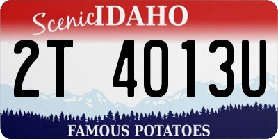 ID license plate 2T4013U