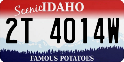 ID license plate 2T4014W