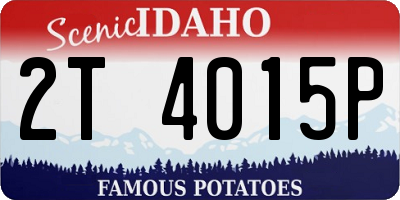 ID license plate 2T4015P