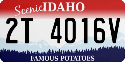 ID license plate 2T4016V