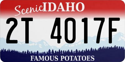 ID license plate 2T4017F