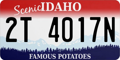 ID license plate 2T4017N