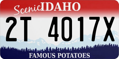 ID license plate 2T4017X