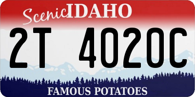 ID license plate 2T4020C