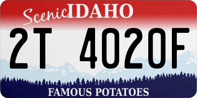 ID license plate 2T4020F