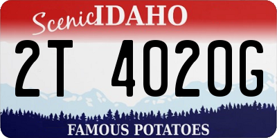 ID license plate 2T4020G