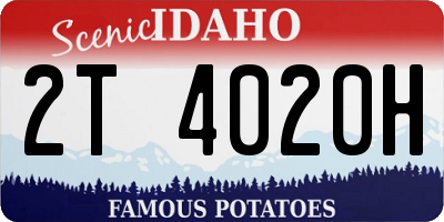 ID license plate 2T4020H
