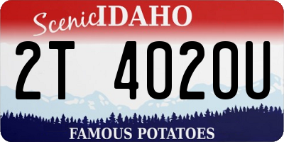ID license plate 2T4020U