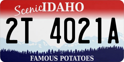 ID license plate 2T4021A