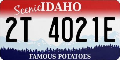 ID license plate 2T4021E
