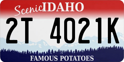 ID license plate 2T4021K