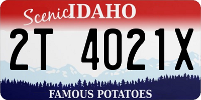 ID license plate 2T4021X