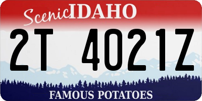 ID license plate 2T4021Z