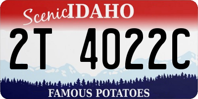 ID license plate 2T4022C